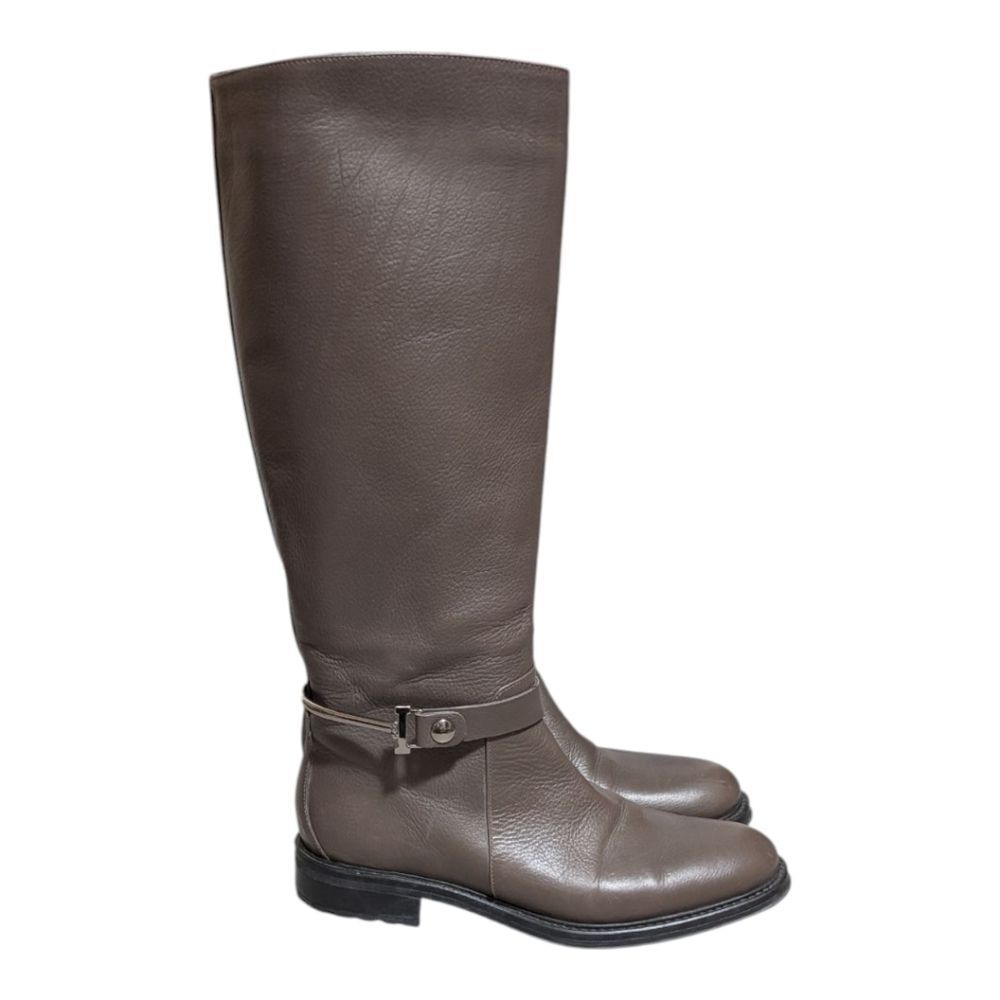 Iceberg gray-taupe leather riding boots size 38 horse equestrian Italy chic
